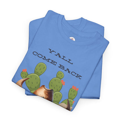 Cowboy Gnome T‑Shirt – "Y'all Come Back" Western Cactus Graphic Tee