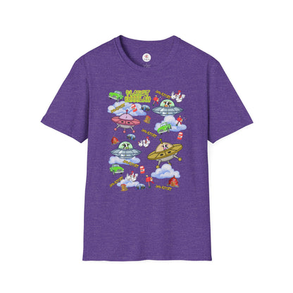 Planet Mooolah Game T-Shirt — Cute Colorful Spaceship Casino Graphic Tee