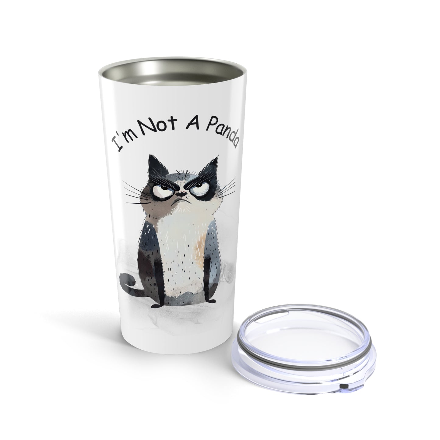 I'm Not A Panda Sassy Cat Tumbler,  Insulated Mug, 20oz Pet-Themed Drinkware