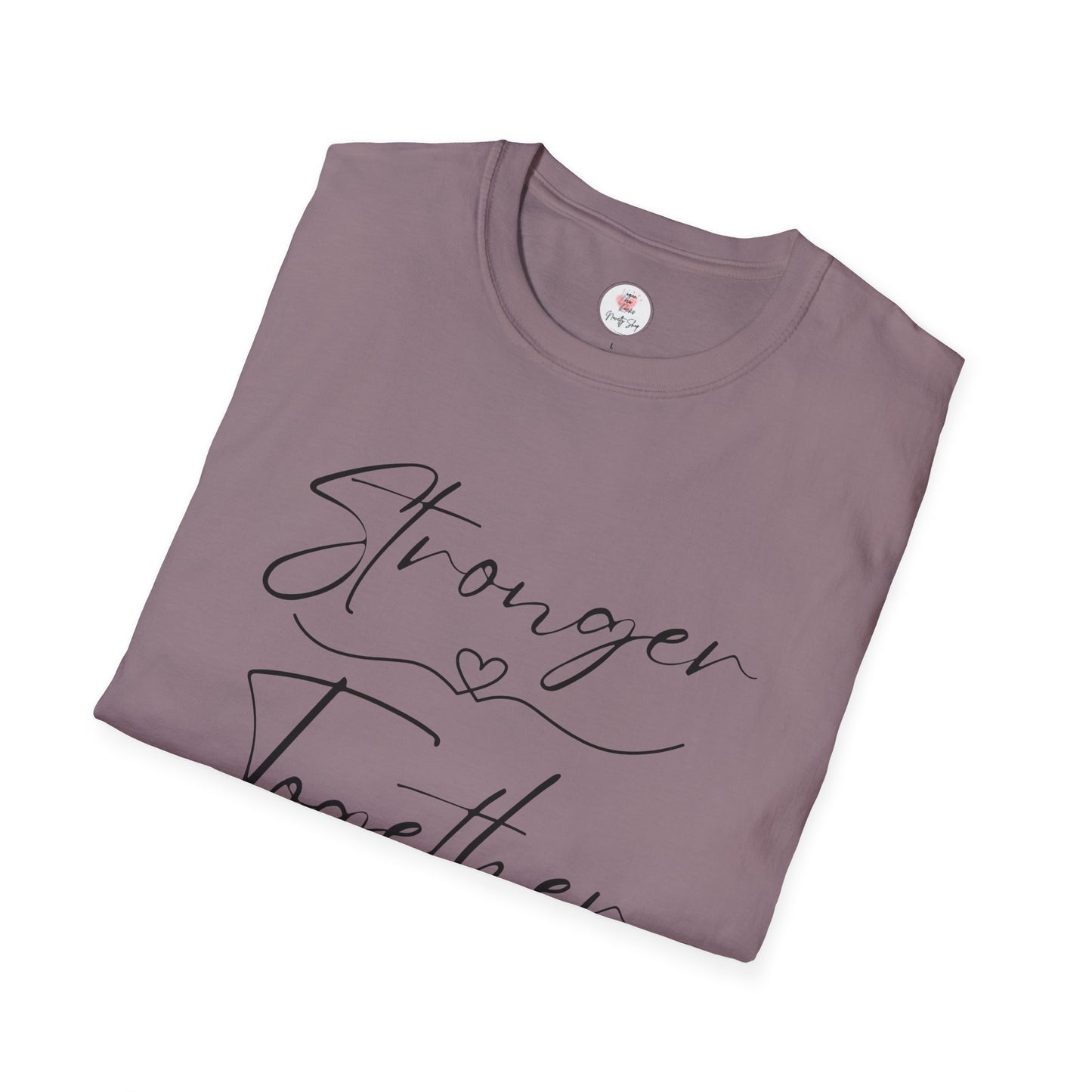 T-Shirt — "Stronger Together" Minimal Script Tee (Inspirational Couples Tee)