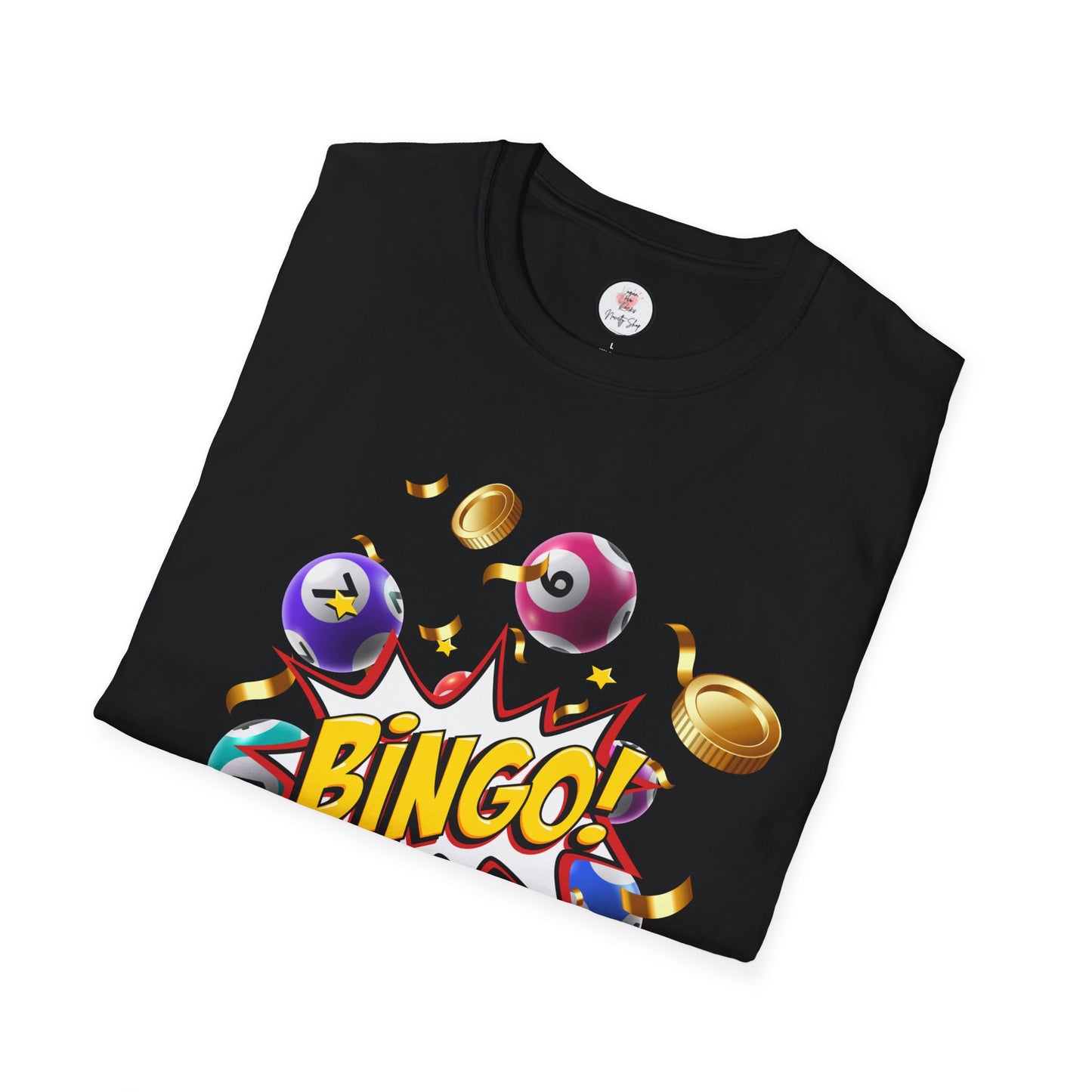 Bingo Balls Graphic T-Shirt — "BINGO!" Colorful Game Night Tee