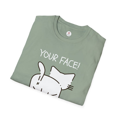 Minimalist 'Your Face' Cat Butt T-Shirt — Funny Cat Lover Tee