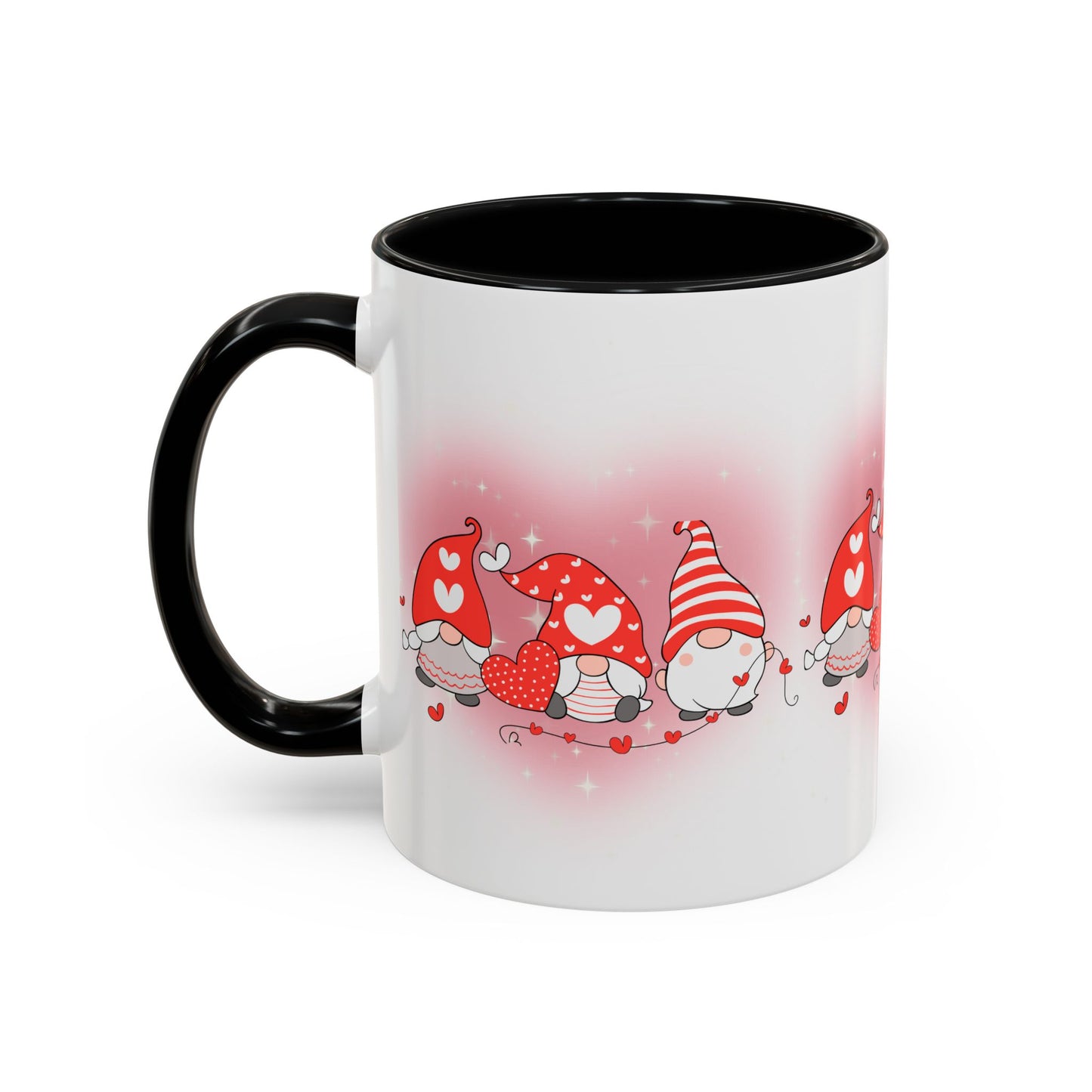 Valentine Gnome Coffee Mug – Cute Heart Gnomes Accent Mug (11/15 oz)