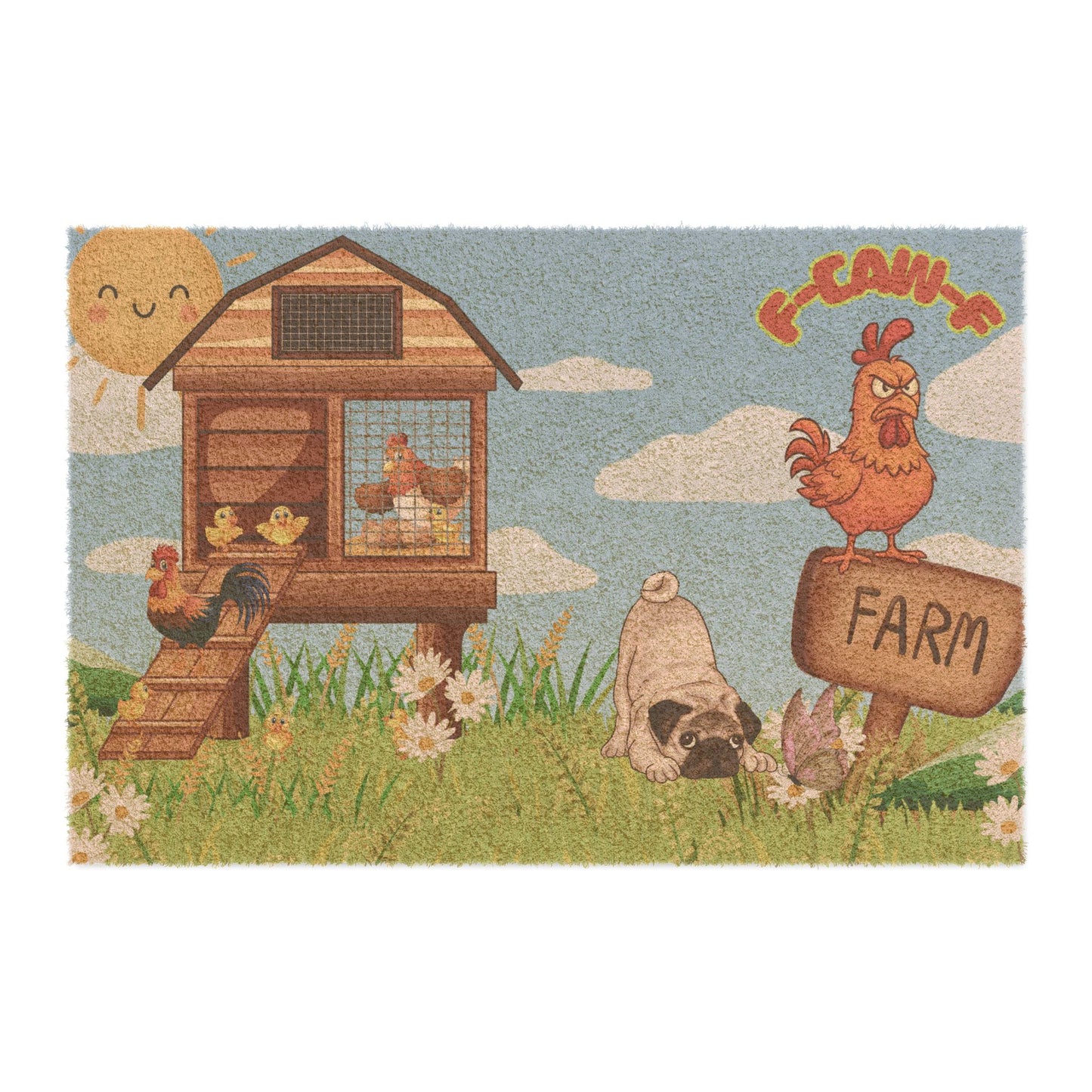 Farmhouse Chicken Doormat — Cute and Nasty Chick Coop Welcome Mat