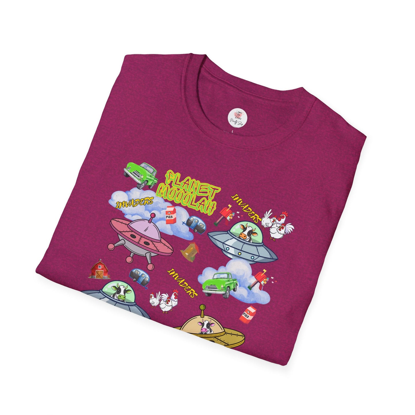 Planet Mooolah Game T-Shirt — Cute Colorful Spaceship Casino Graphic Tee