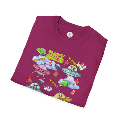 Planet Mooolah Game T-Shirt — Cute Colorful Spaceship Casino Graphic Tee