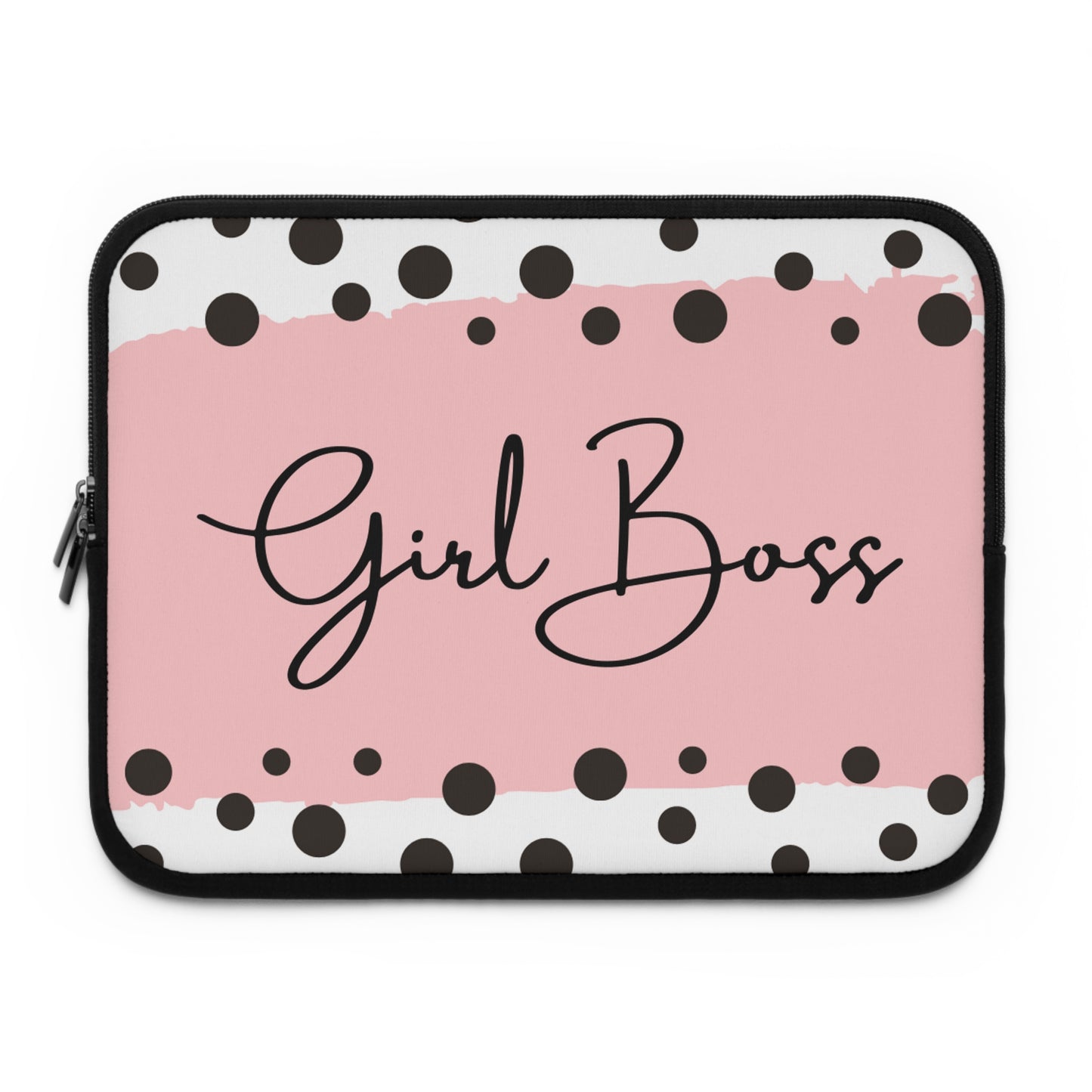 Girl Boss Pink Polka Dot Laptop Sleeve
