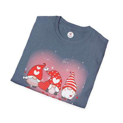 Valentine Gnome Trio T-Shirt — Cute Hearts & Cozy Valentine Gnomes Tee