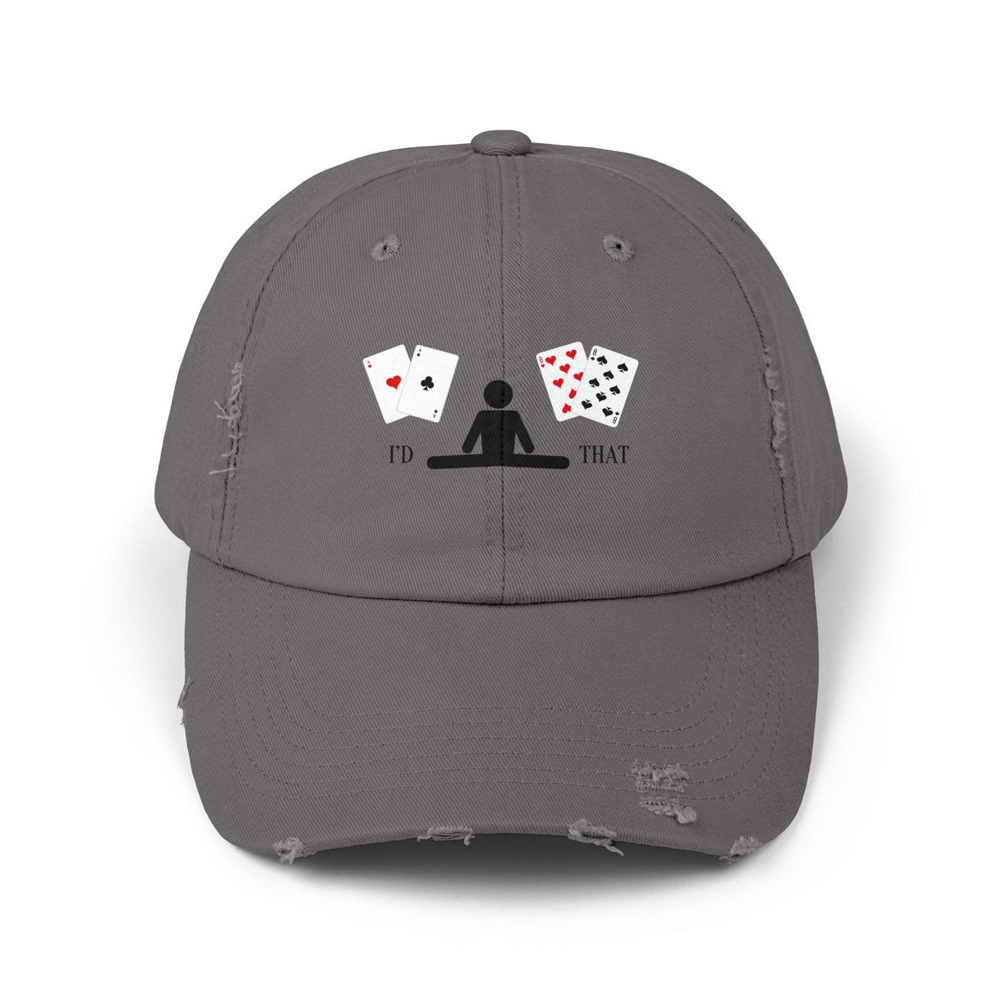 Blackjack Distressed Cap — 'I'd Split That' Card Dealer Graphic Baseball Cap