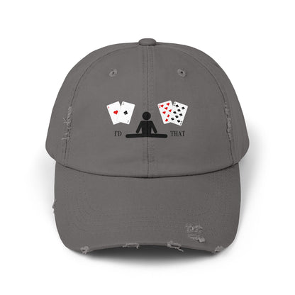 Blackjack Distressed Cap — 'I'd Split That' Card Dealer Graphic Baseball Cap