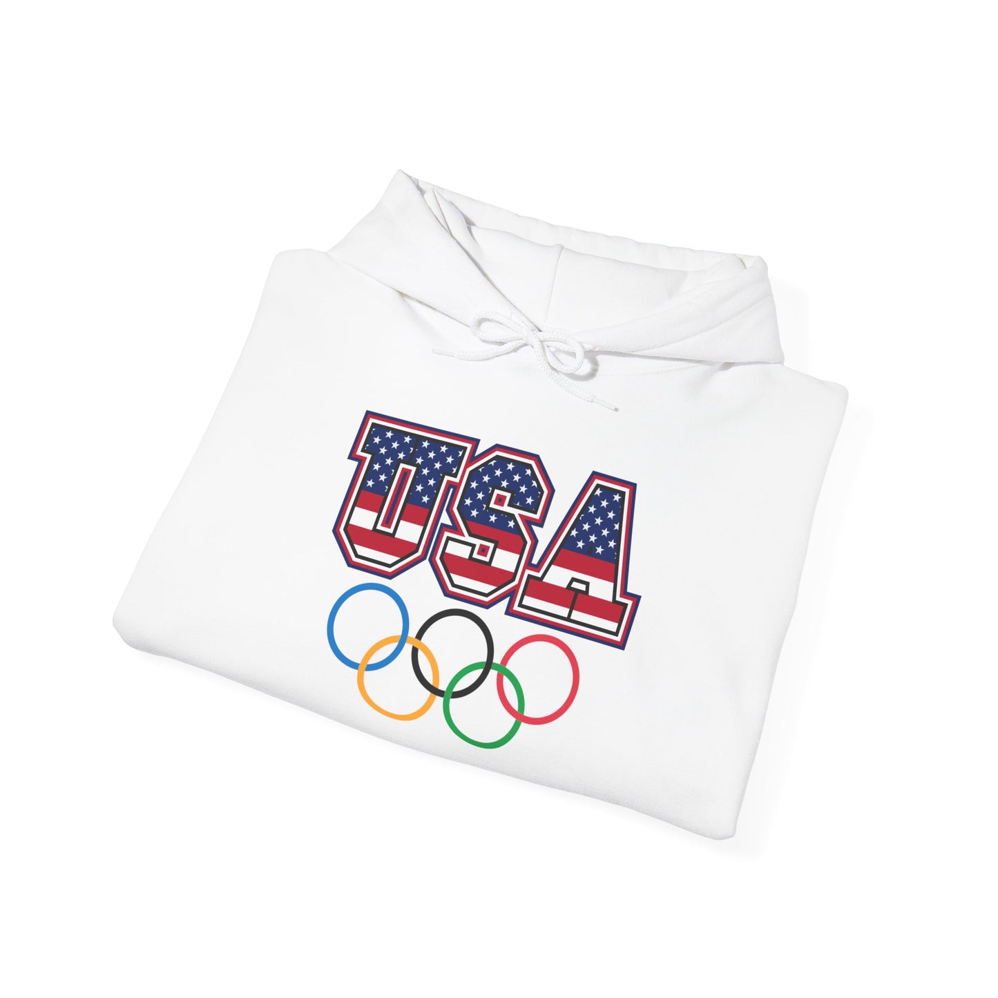 Team USA Olympic Rings Hoodie — American Flag Sports Fan Pullover