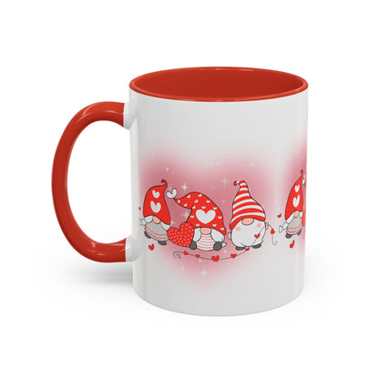 Valentine Gnome Coffee Mug – Cute Heart Gnomes Accent Mug (11/15 oz)