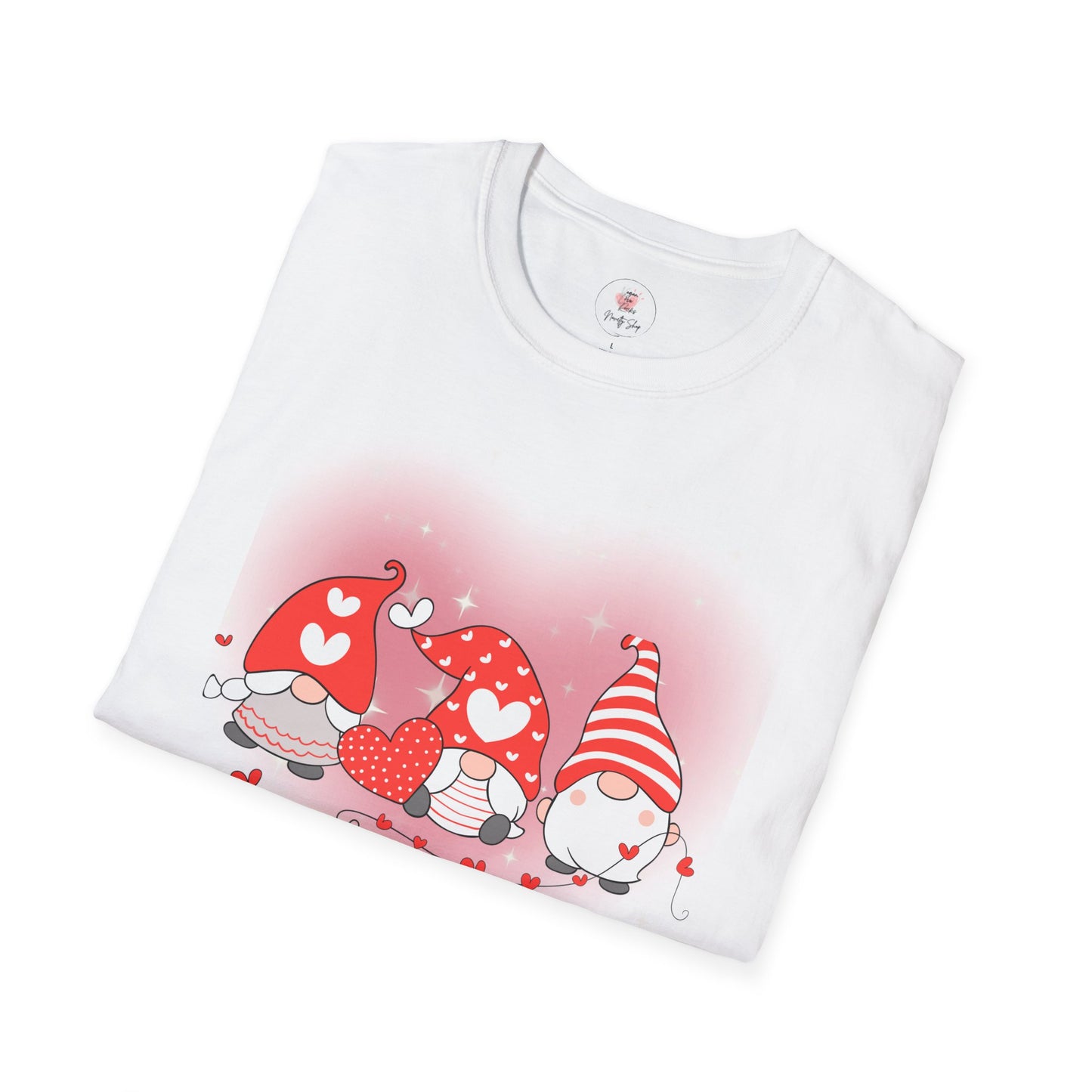 Valentine Gnome Trio T-Shirt — Cute Hearts & Cozy Valentine Gnomes Tee