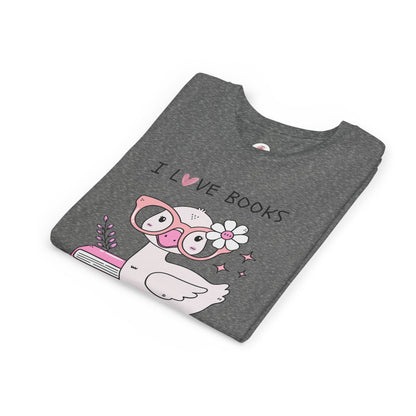 Youth 'I Love Books' Duck Graphic Tee - Cute Reading Shirt