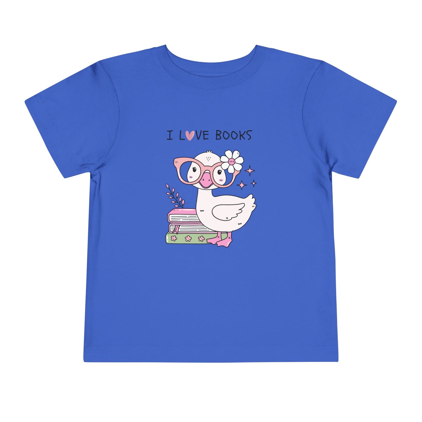 Toddler Tee — Cute Duck "I Love Books" Reading Shirt for Kids