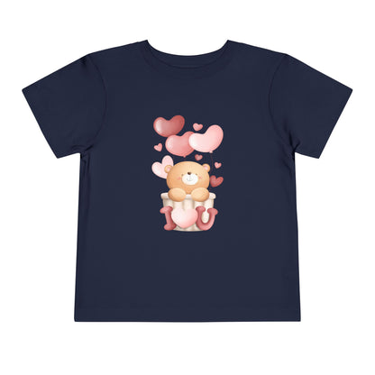 Toddler Tee — Cute Bear with Hearts and "I  Heart U"  T-Shirt