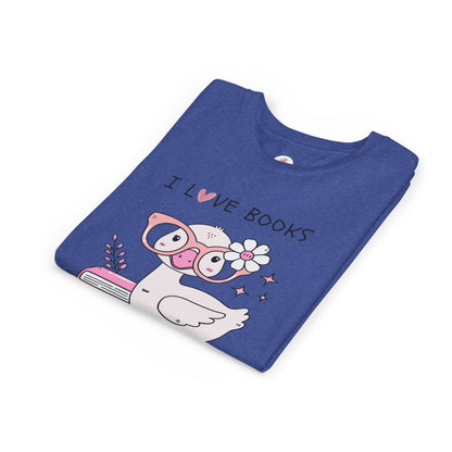 Youth 'I Love Books' Duck Graphic Tee - Cute Reading Shirt