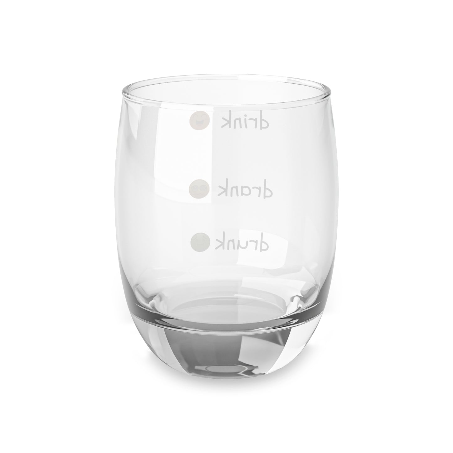 Whiskey Glass — "Drink, Drank, Drunk" Emoji Funny Rocks Glass