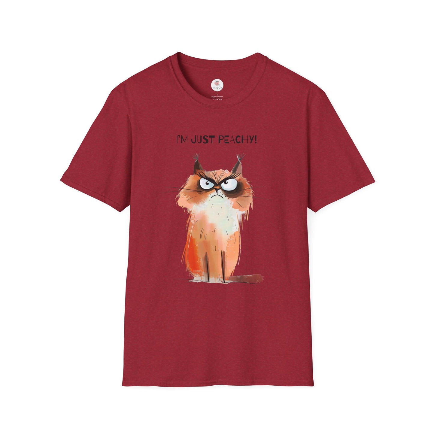Grumpy Cat Tee – "I'm Just Peachy!" Funny Cat T-Shirt