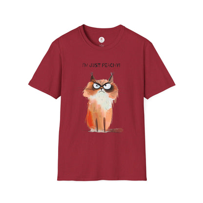 Grumpy Cat Tee – "I'm Just Peachy!" Funny Cat T-Shirt