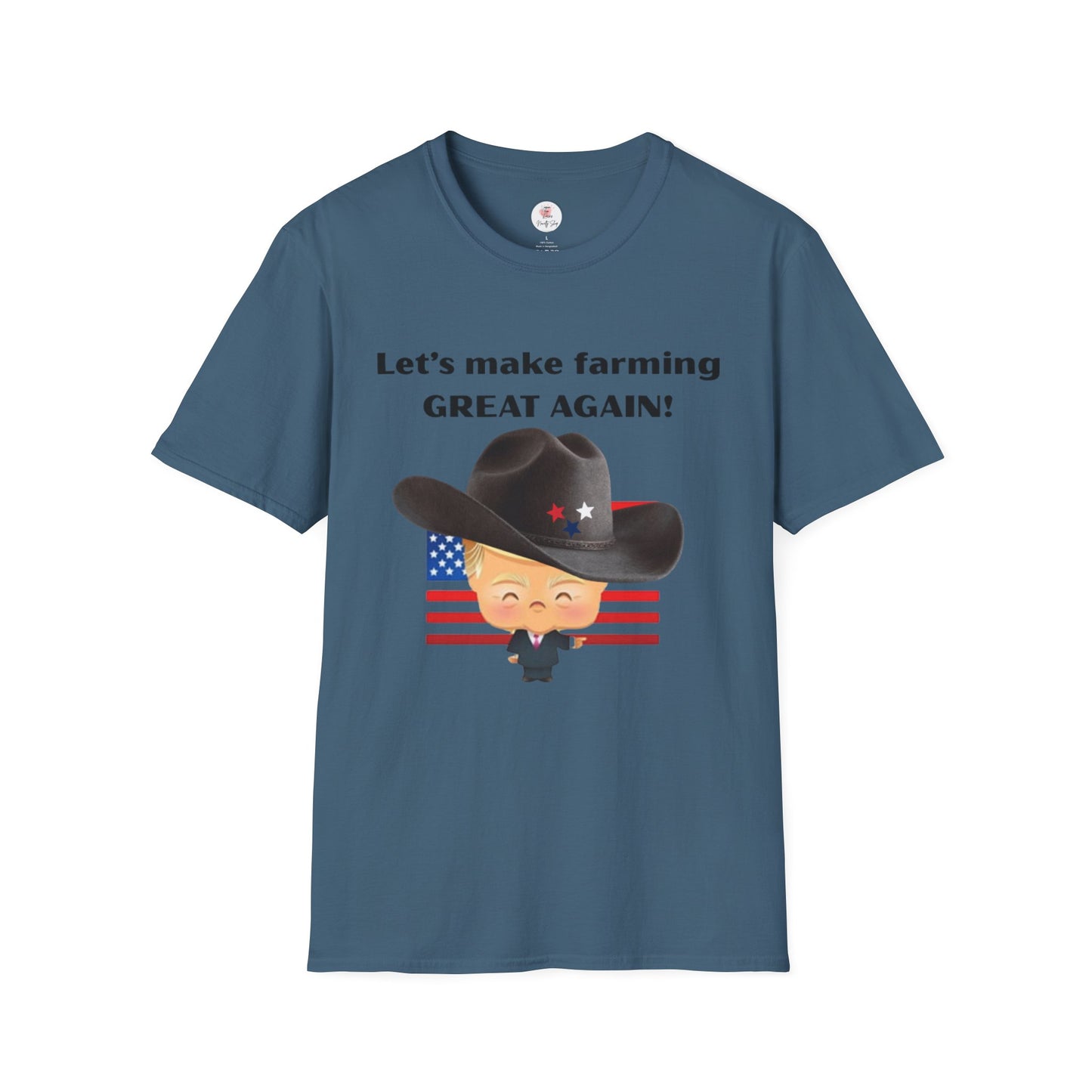 Let's Make Farming Great Again T-Shirt — Patriotic Cowboy Trump Farming Tee
