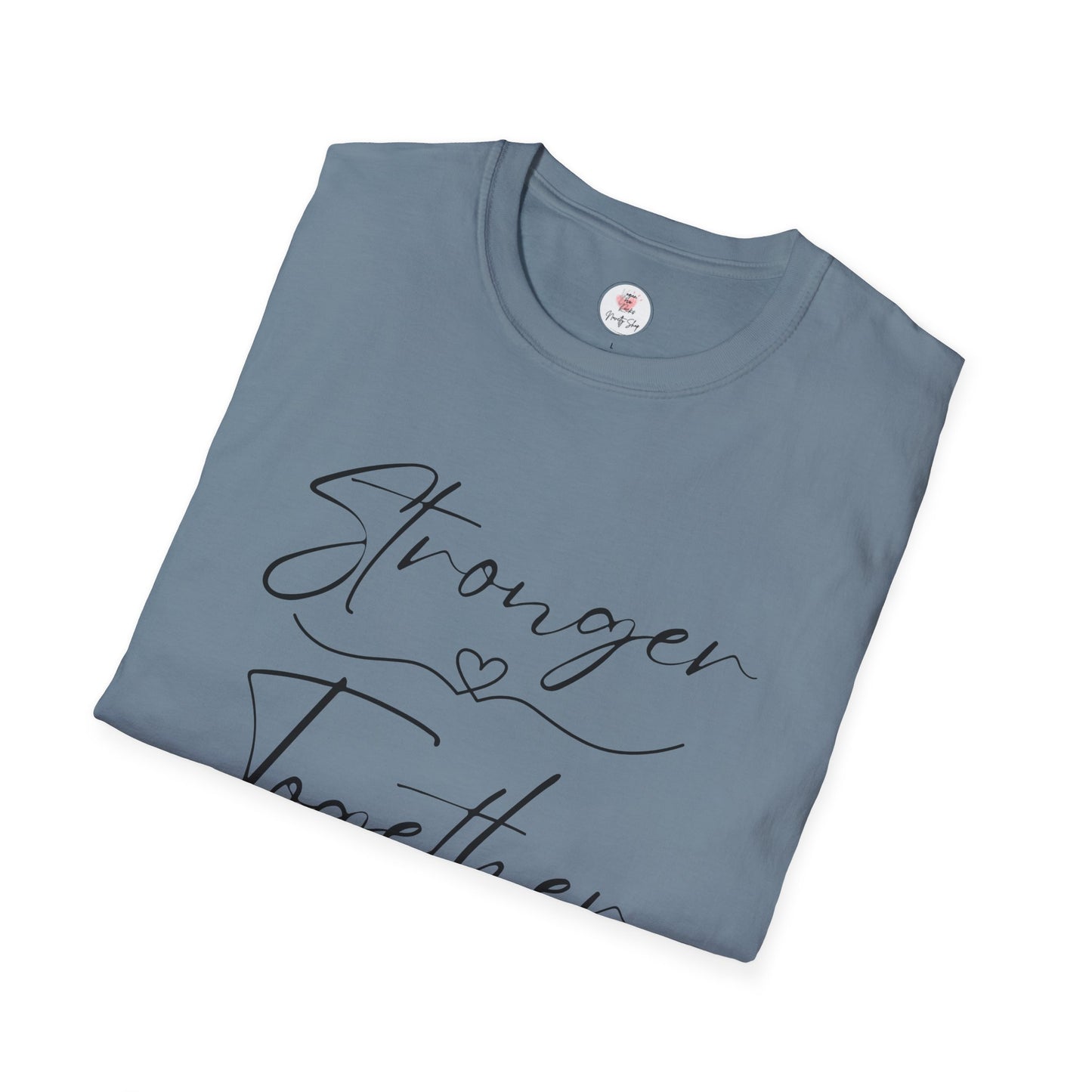 T-Shirt — "Stronger Together" Minimal Script Tee (Inspirational Couples Tee)