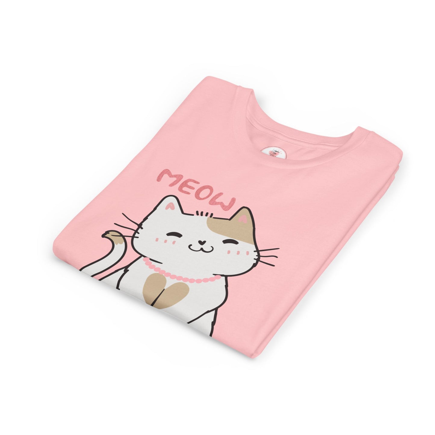 Cute 'Meow' Kitten Youth Tee - Adorable Cat Graphic