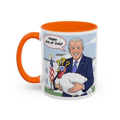 Fourth of July Presidential Turkey Mug - Patriotic Holiday Coffee Cup (11 oz & 15oz)