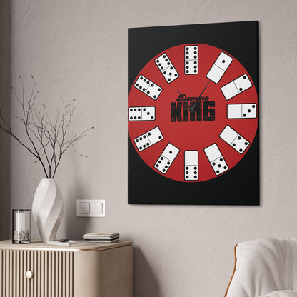 Game Room Decor - Domino King Canvas Wall Clock  — Stretched 1.5"