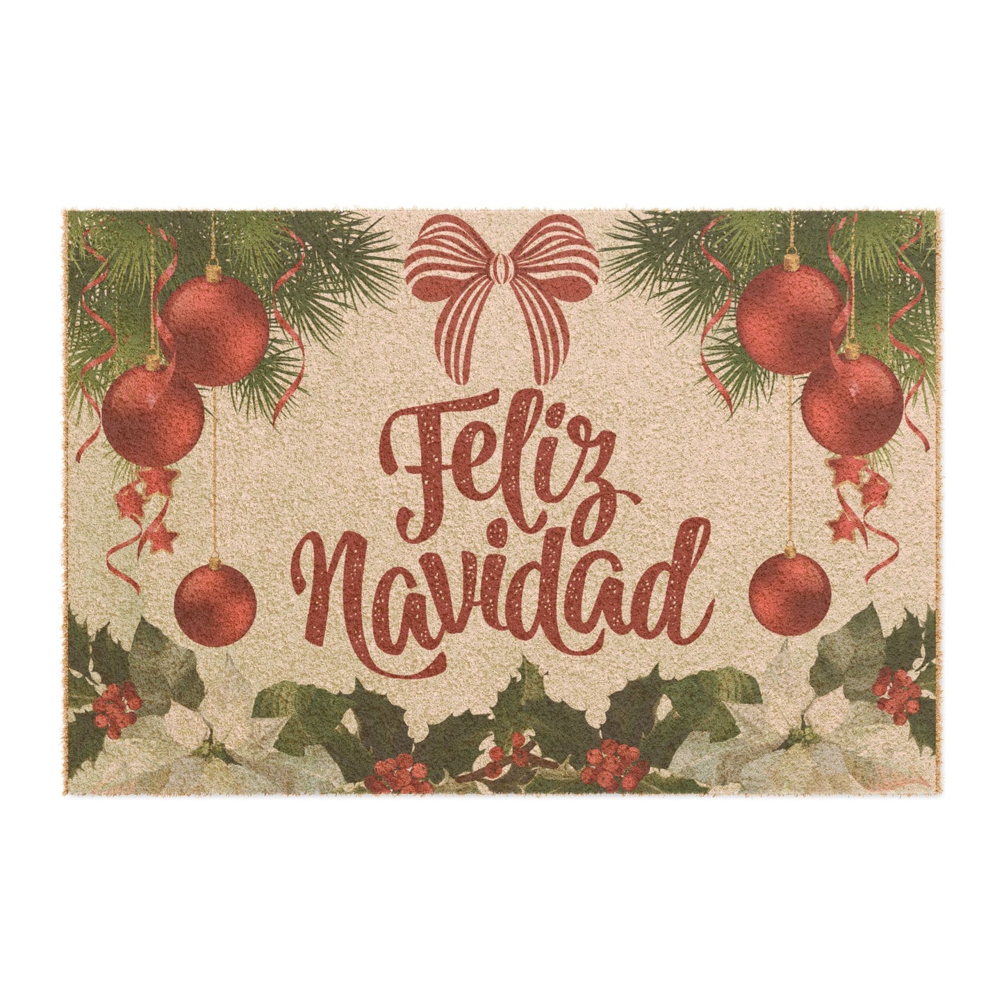 Feliz Navidad Doormat - Festive Spanish Holiday Welcome Mat