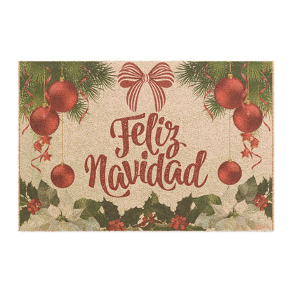 Feliz Navidad Doormat - Festive Spanish Holiday Welcome Mat