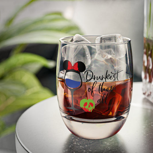 Whiskey Glass "Drunkest of Them All Whiskey Glass" – Disney-Inspired Drinkware