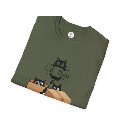 Cat Mom T-Shirt — Cute Black Cats in Boxes Tee