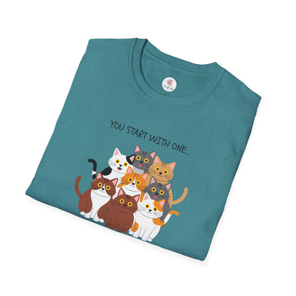 Cat Lover T-Shirt — "You Start With One... You Blinked, And WTF You Have A Collection"