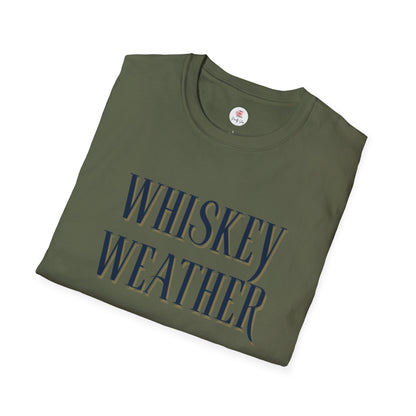 Whiskey Weather T-Shirt – Vintage Script Fall Drinking Tee