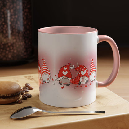 Valentine Gnome Coffee Mug – Cute Heart Gnomes Accent Mug (11/15 oz)