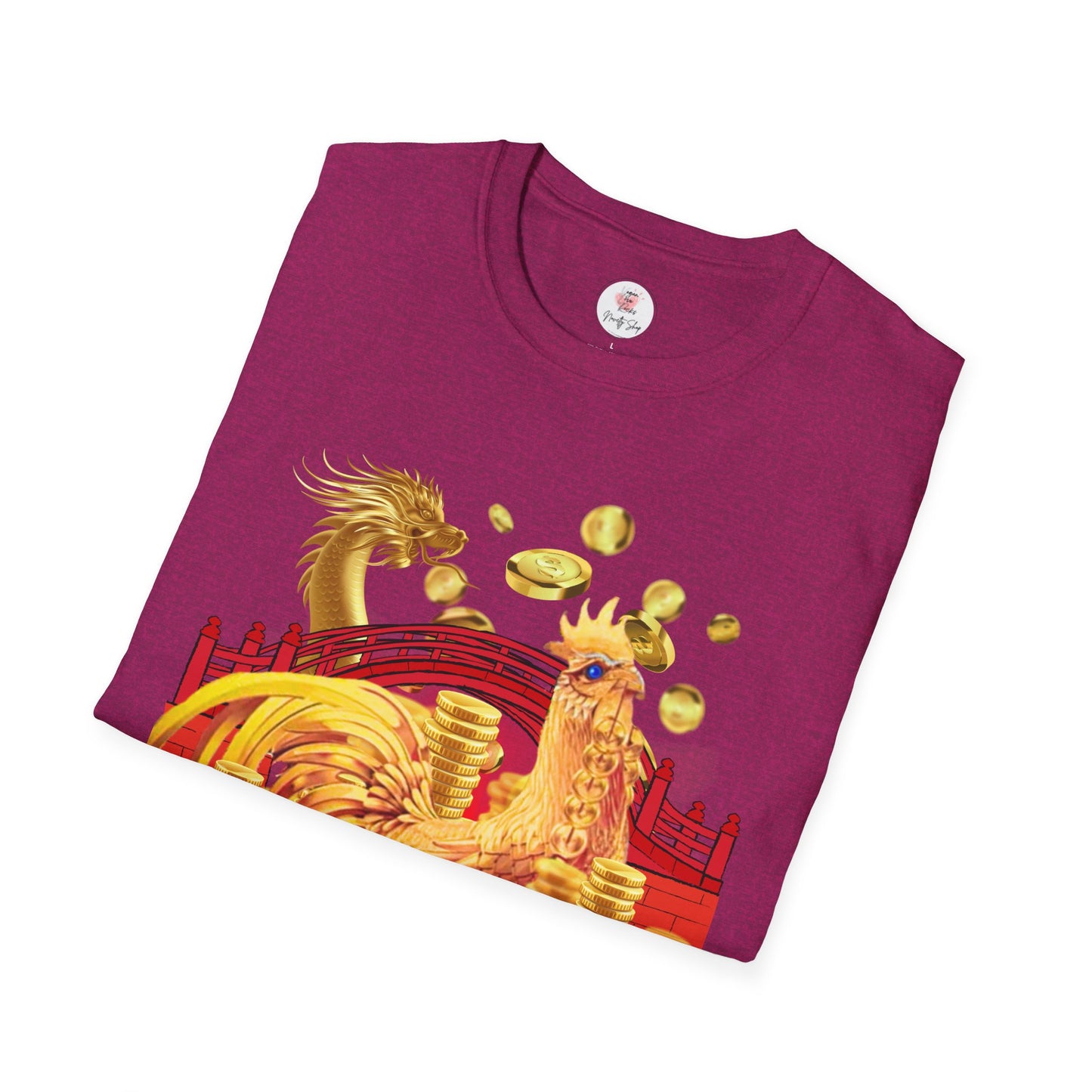 Prosperity Dragon Link T-Shirt — Gold Coins & Fortune Design