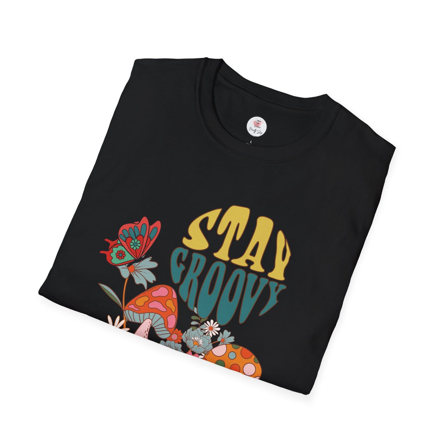 Stay Groovy Floral T-Shirt — 70s Retro Mushroom & Flower Graphic Tee