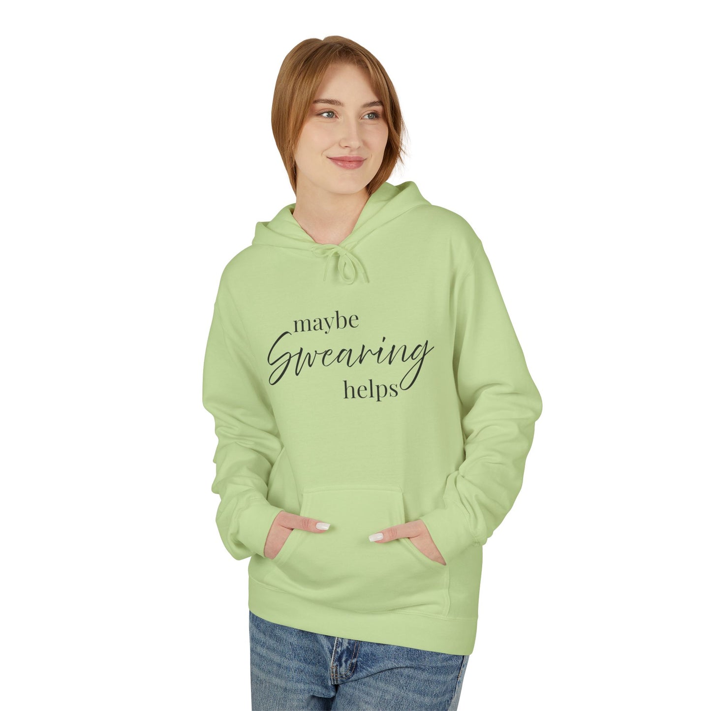Maybe Swearing Helps Hoodie — Funny Cozy Graphic Hoodie