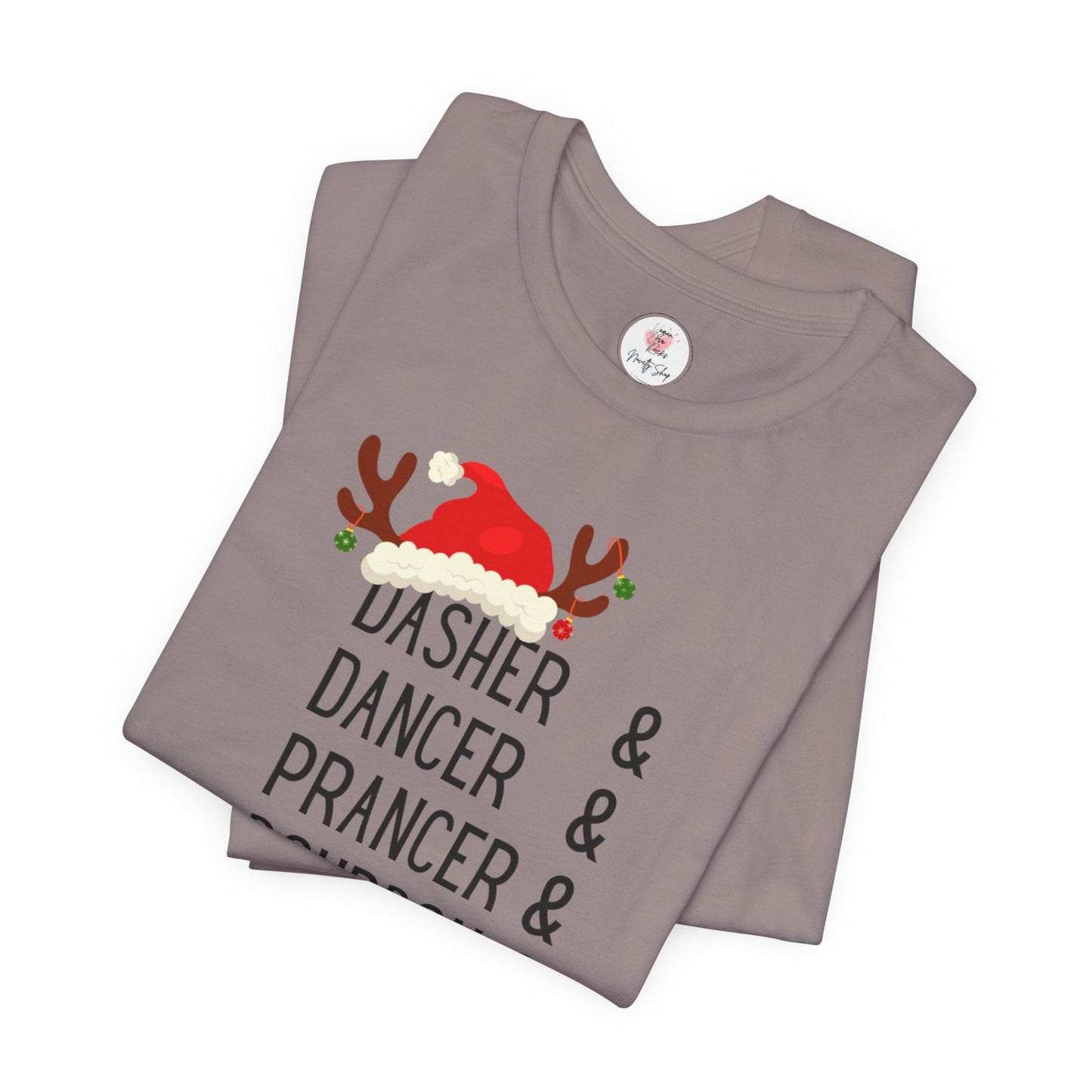 Christmas Reindeer Tee — "Dasher & Dancer & Prancer & Bourbon & Bourbon & Bourbon" Holiday Shirt