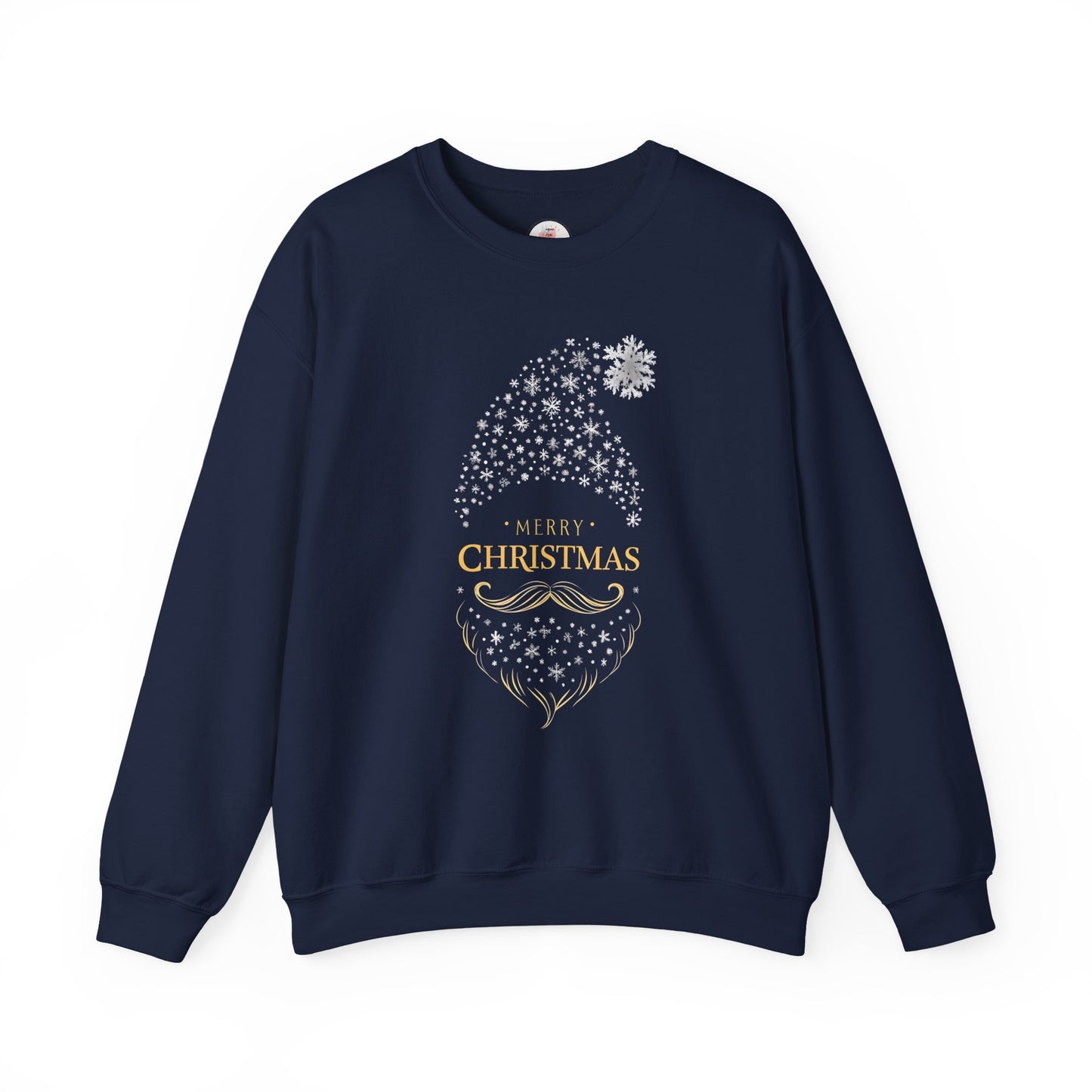 Silver and Gold Holiday 'Merry Christmas'  Gnome Crewneck Sweatshirt