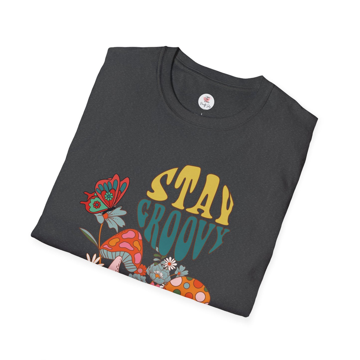Stay Groovy Floral T-Shirt — 70s Retro Mushroom & Flower Graphic Tee