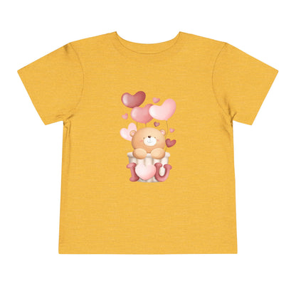 Toddler Tee — Cute Bear with Hearts and "I  Heart U"  T-Shirt