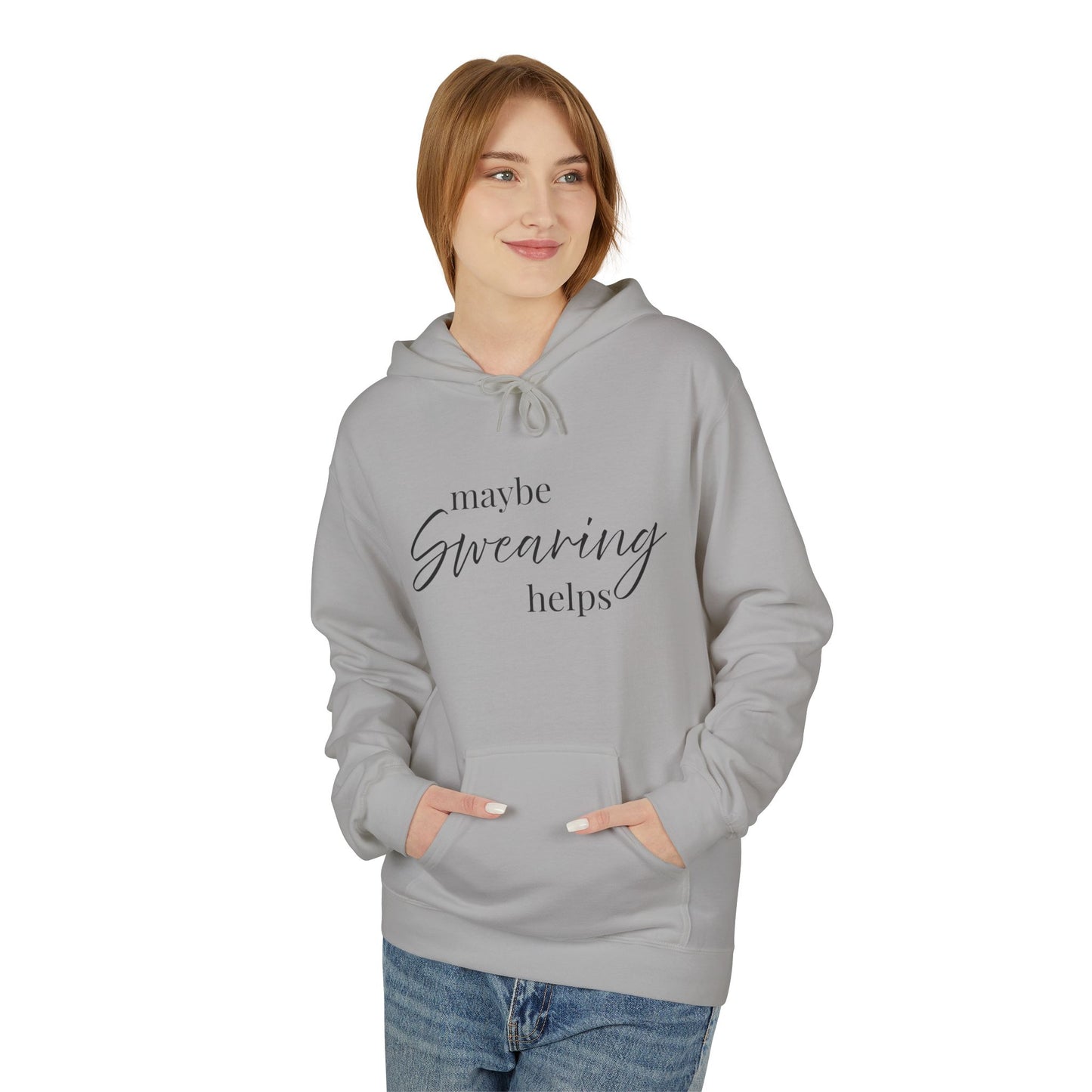 Maybe Swearing Helps Hoodie — Funny Cozy Graphic Hoodie