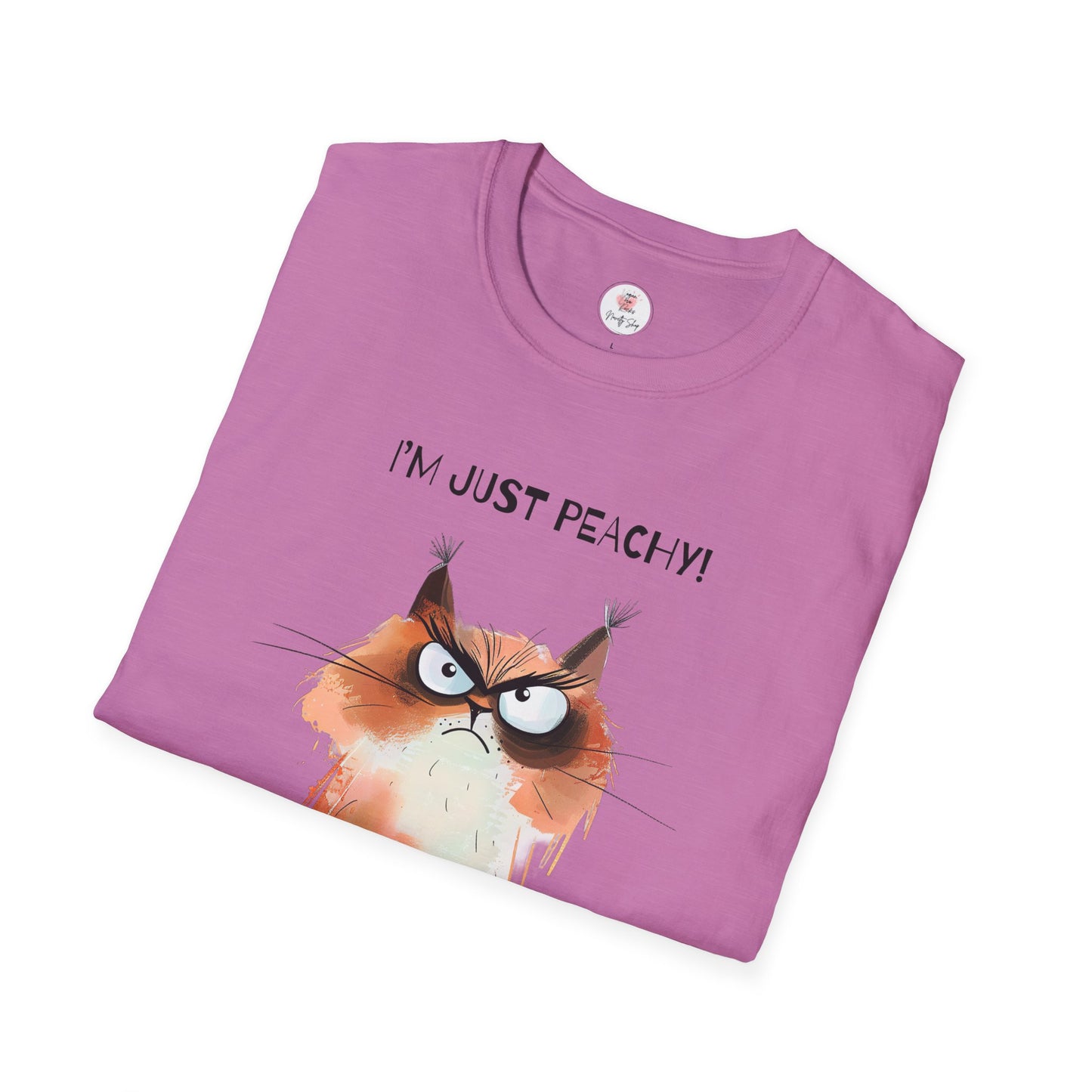 Grumpy Cat Tee – "I'm Just Peachy!" Funny Cat T-Shirt