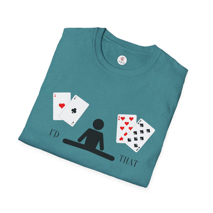 Blackjack T-Shirt — 'I'd Split That' Card Dealer Graphic Tee