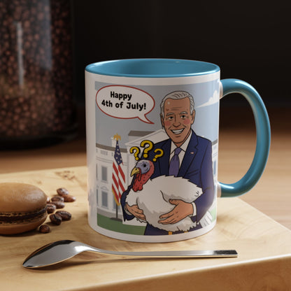 Fourth of July Presidential Turkey Mug - Patriotic Holiday Coffee Cup (11 oz & 15oz)