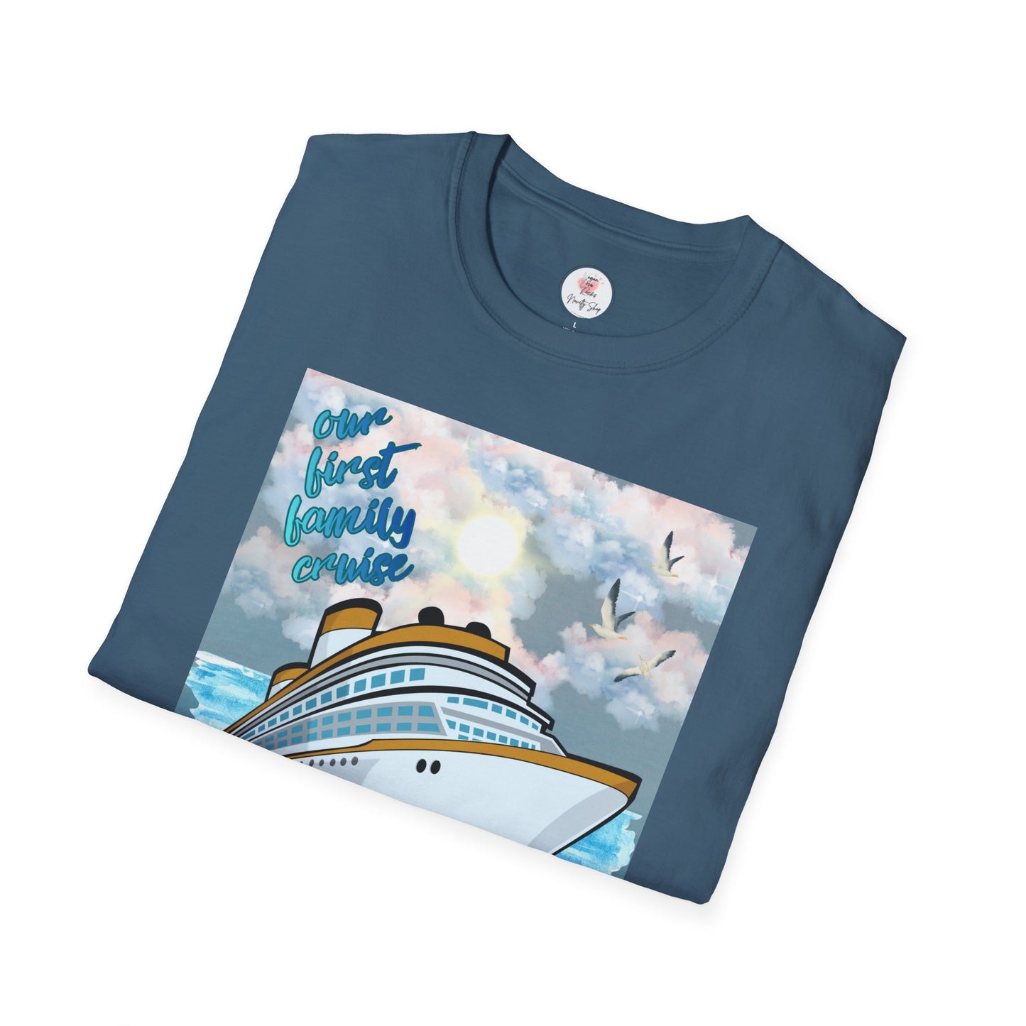 Cruise Ship Tee — "Our First Family Cruise" Adult T-Shirt