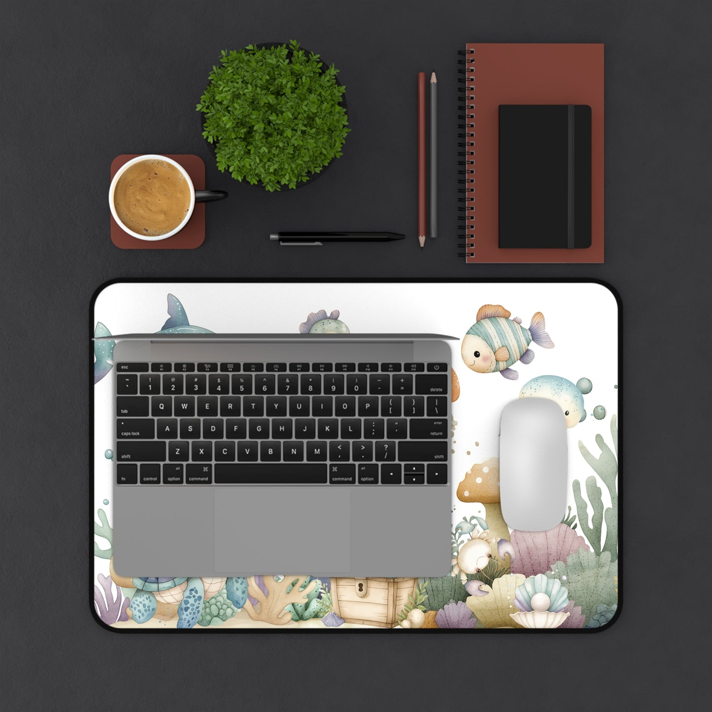 Cute Underwater Sea Life Desk Mat