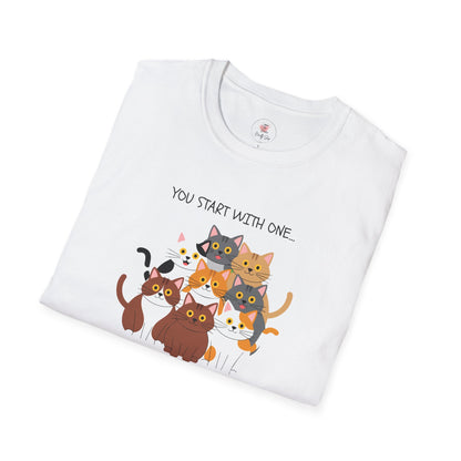 Cat Lover T-Shirt — "You Start With One... You Blinked, And WTF You Have A Collection"